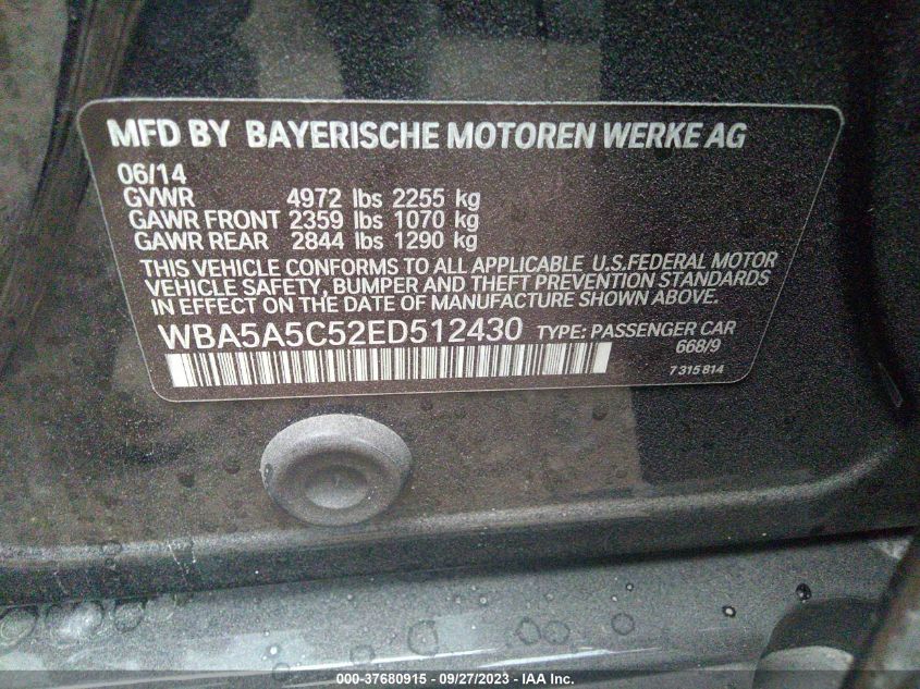 2014 BMW 528I - WBA5A5C52ED512430
