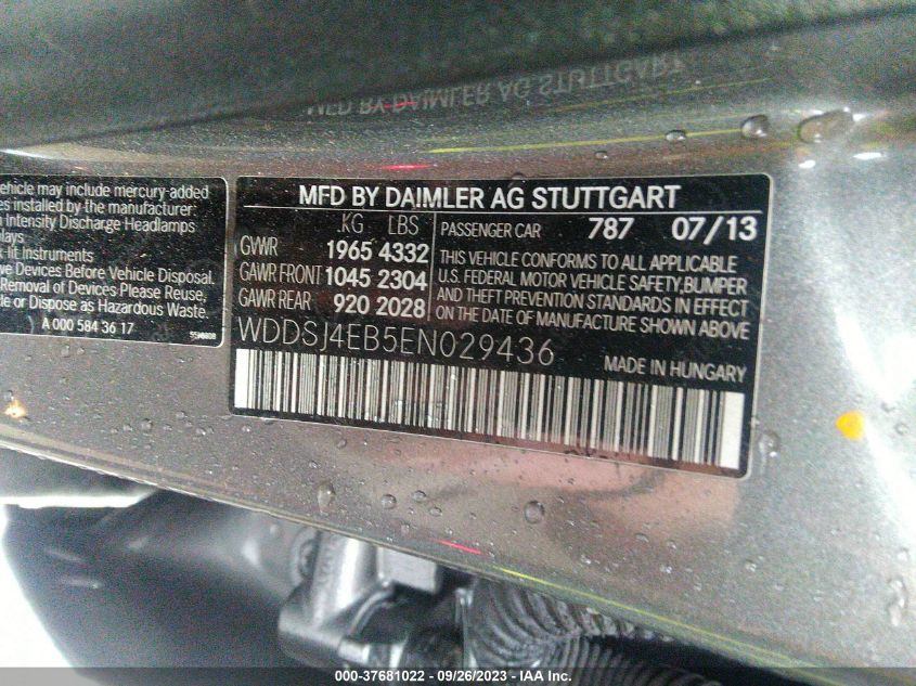 2014 MERCEDES-BENZ CLA-CLASS CLA 250 - WDDSJ4EB5EN029436