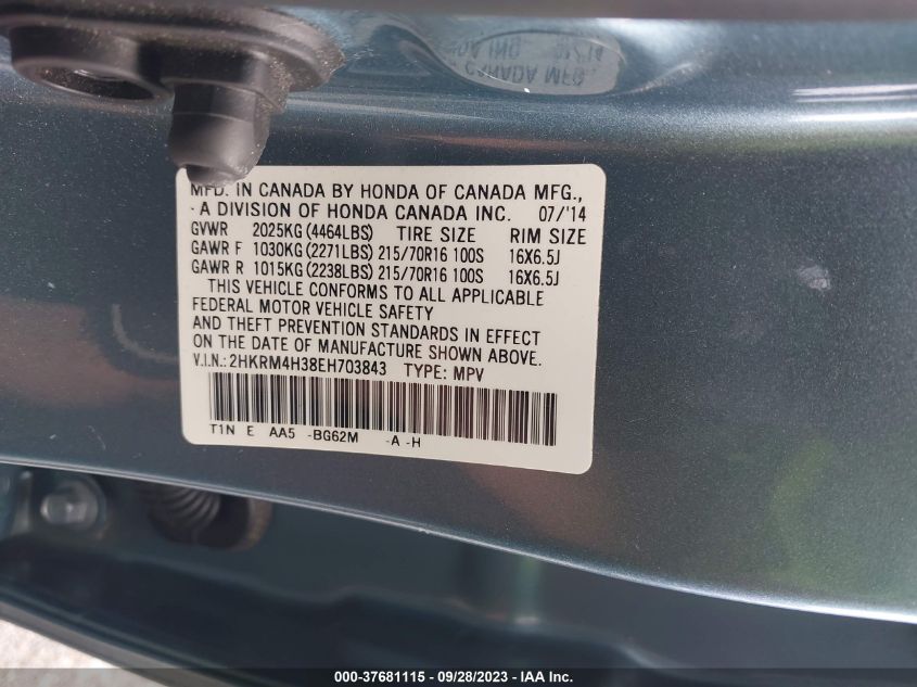 2014 HONDA CR-V LX - 2HKRM4H38EH703843