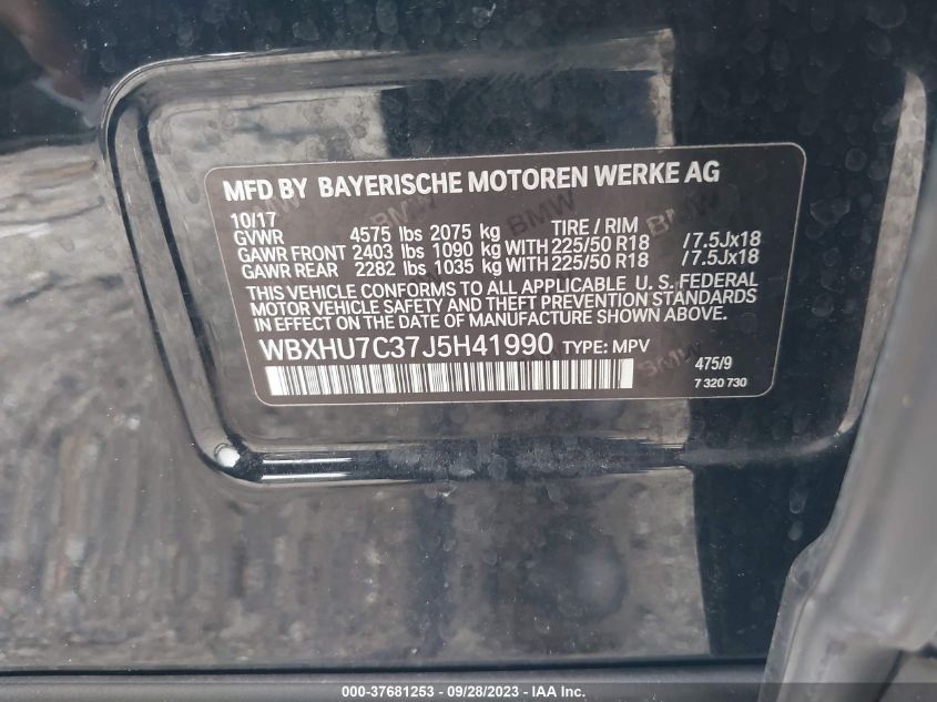 2018 BMW X1 SDRIVE28I - WBXHU7C37J5H41990