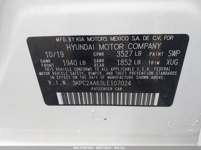 2020 HYUNDAI ACCENT SE - 3KPC24A63LE107024