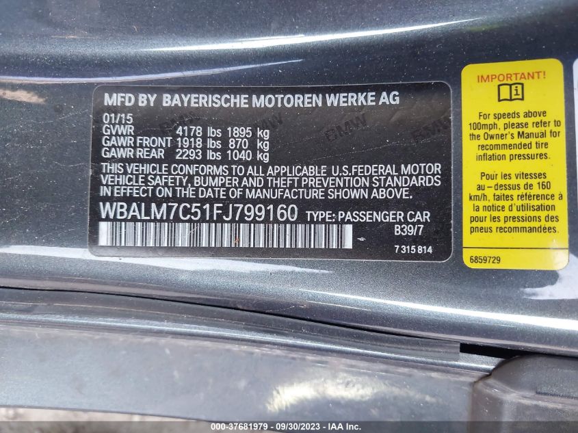 2015 BMW Z4 SDRIVE35I WBALM7C51FJ799160