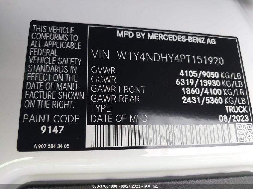 2023 MERCEDES-BENZ SPRINTER CARGO VAN - W1Y4NDHY4PT151920