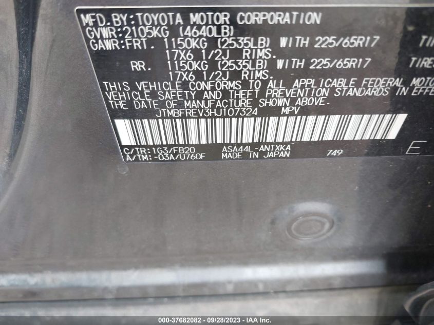 2017 TOYOTA RAV4 LE - JTMBFREV3HJ107324