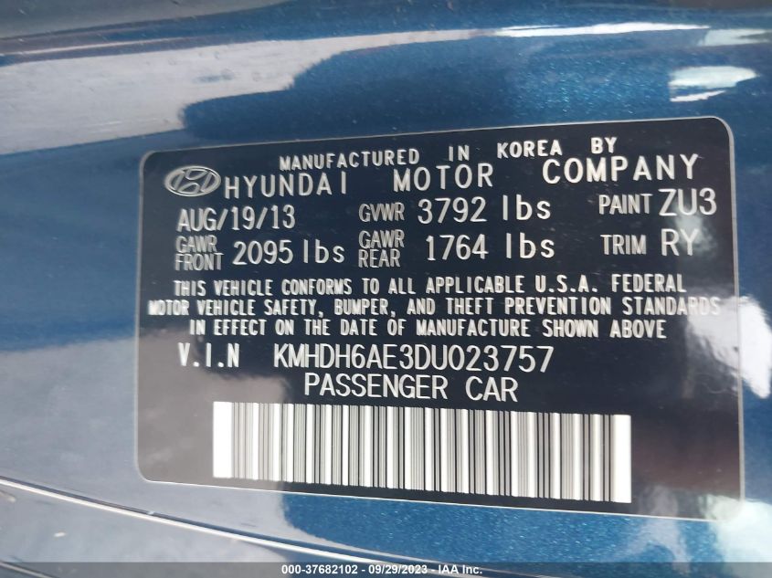 2013 HYUNDAI ELANTRA COUPE GS/SE - KMHDH6AE3DU023757