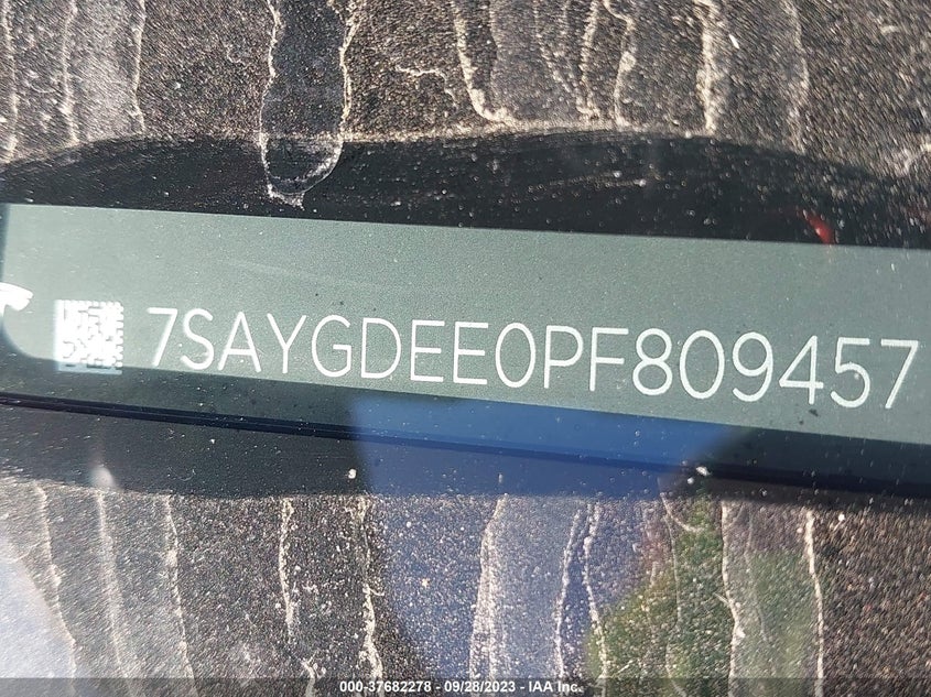 VIN 7SAYGDEE0PF809457 2023 TESLA MODEL Y LONG RANGE