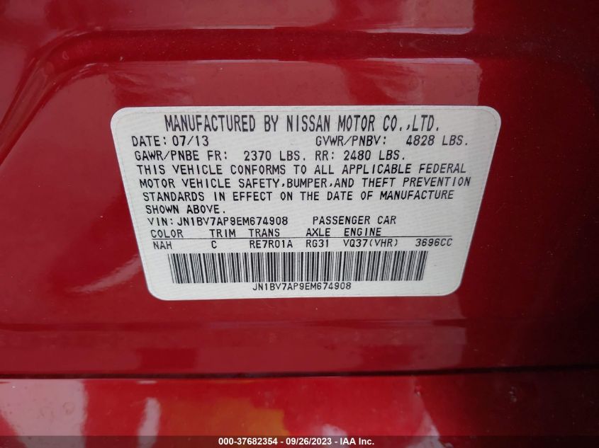 2014 INFINITI Q50 PREMIUM - JN1BV7AP9EM674908