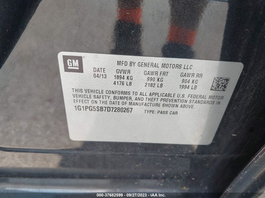 2013 CHEVROLET CRUZE LTZ - 1G1PG5SB7D7280267