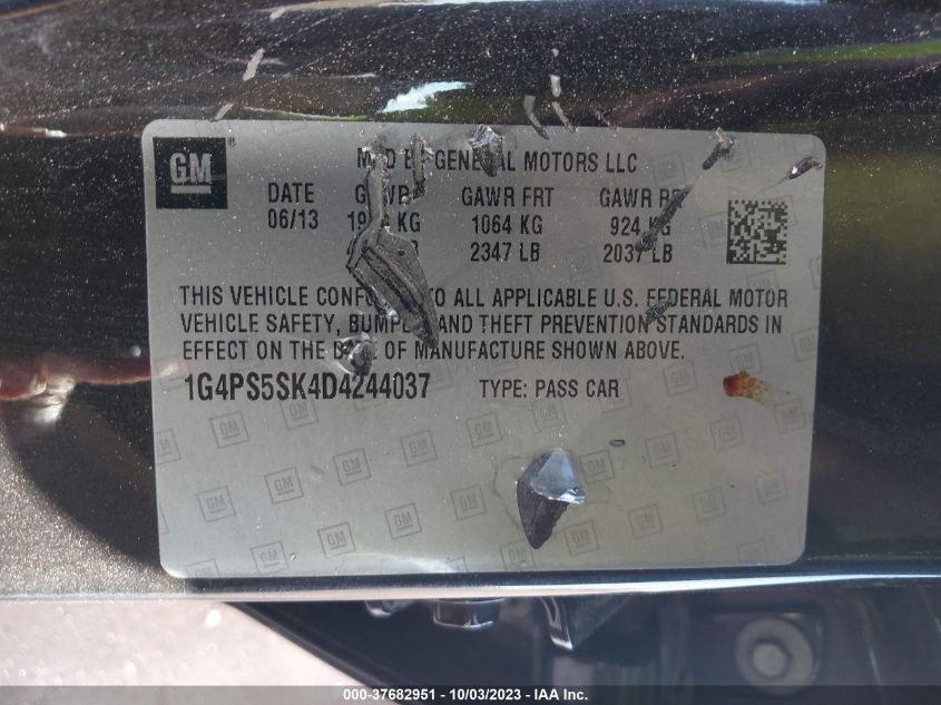 2013 BUICK VERANO LEATHER GROUP - 1G4PS5SK4D4244037