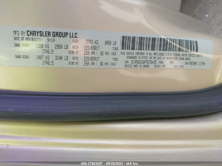 2015 DODGE GRAND CARAVAN SXT - 2C4RDGCG0FR576425
