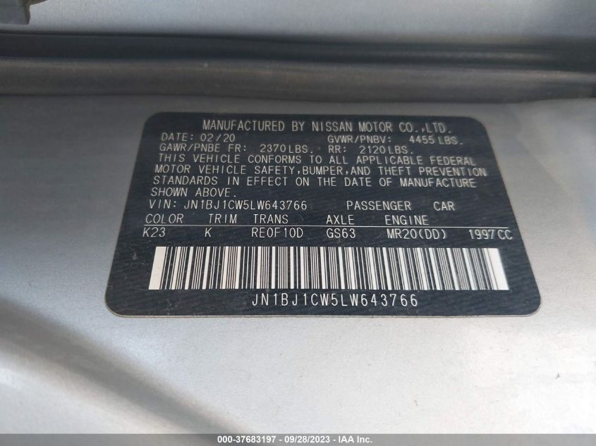 2020 NISSAN ROGUE SPORT SV - JN1BJ1CW5LW643766