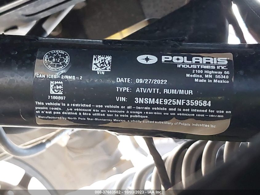 2022 POLARIS RZR PRO XP 4 SPORT - 3NSM4E925NF359584