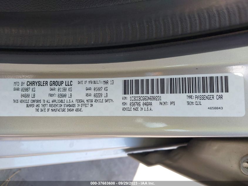 2013 CHRYSLER 200 LIMITED - 1C3CCBCG6DN690231