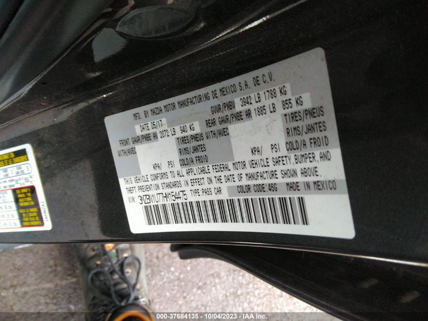 2017 MAZDA MAZDA3 4-DOOR SPORT 3MZBN1U77HM154475