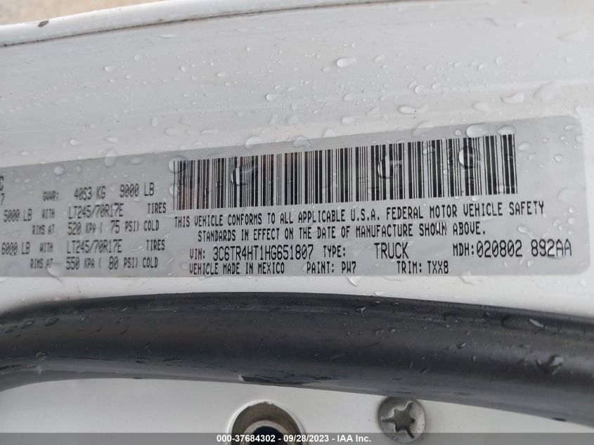 2017 RAM 2500 TRADESMAN - 3C6TR4HT1HG651807