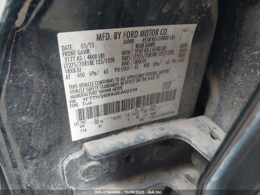 2016 FORD SUPER DUTY F-250 SRW LARIAT/PLATINUM - 1FT7W2B69GEA02319