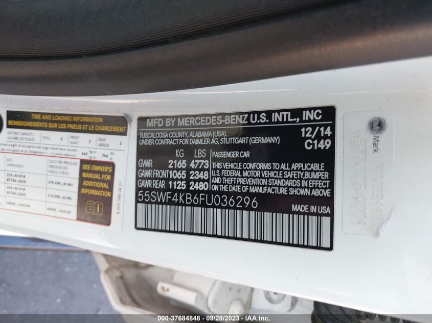 2015 MERCEDES-BENZ C-CLASS C 300 - 55SWF4KB6FU036296