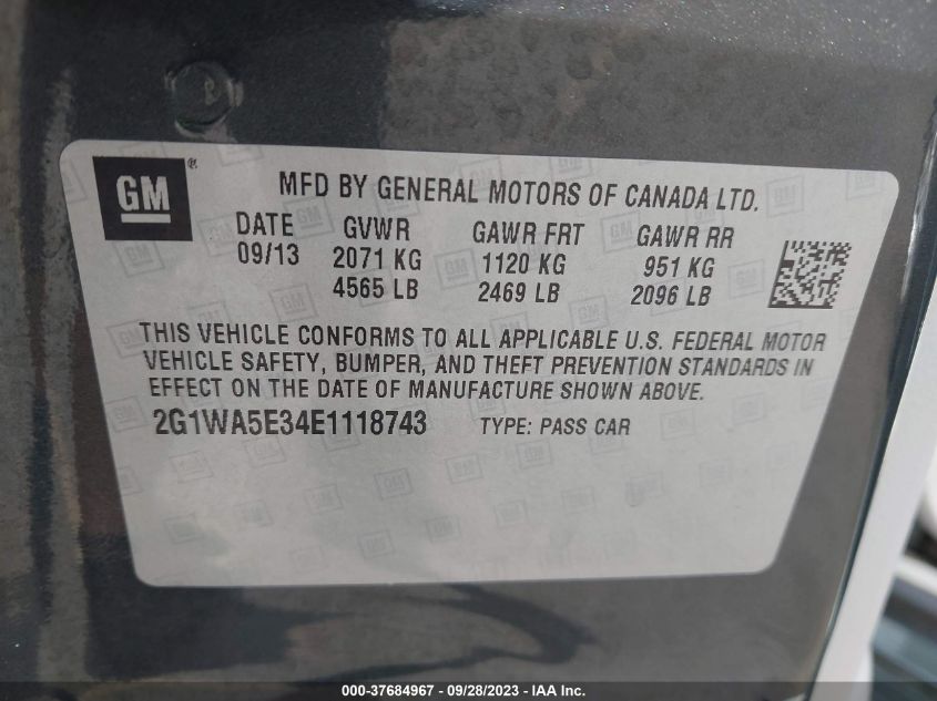 2014 CHEVROLET IMPALA LIMITED LS - 2G1WA5E34E1118743