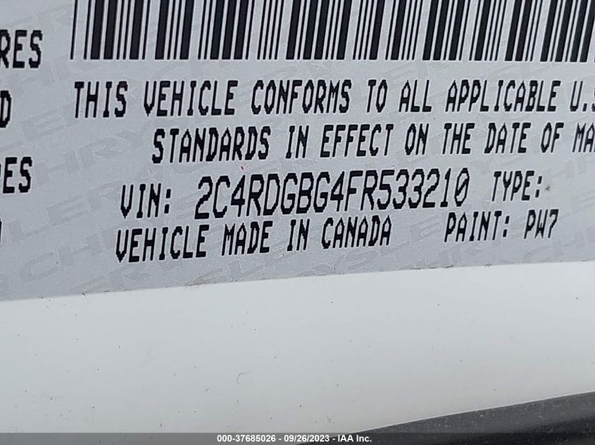 2015 DODGE GRAND CARAVAN SE - 2C4RDGBG4FR533210