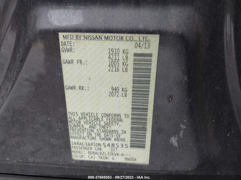 2013 NISSAN ALTIMA 2.5 S - 1N4AL3AP5DN548535