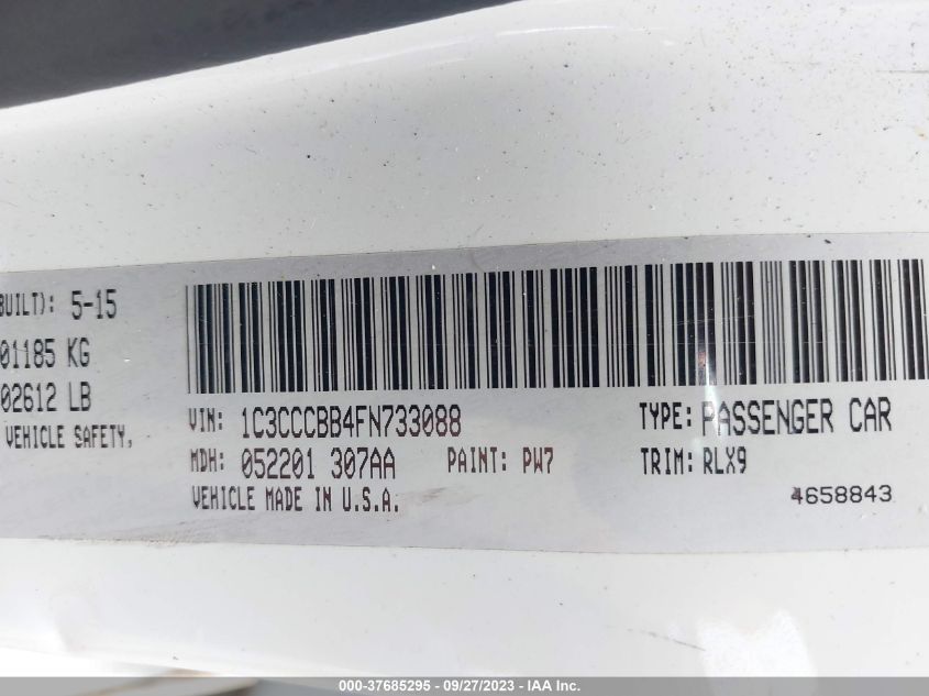 2015 CHRYSLER 200 S - 1C3CCCBB4FN733088