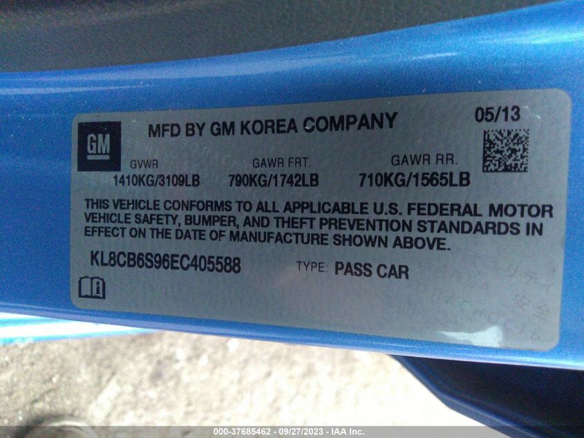 2014 CHEVROLET SPARK LS - KL8CB6S96EC405588