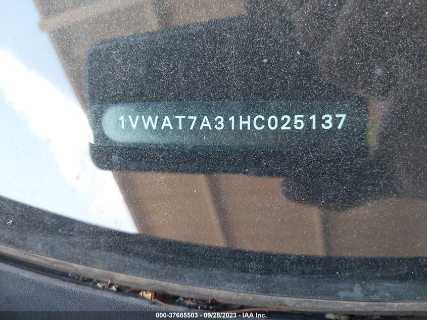 VIN 1VWAT7A31HC025137 2017 VOLKSWAGEN PASSAT S