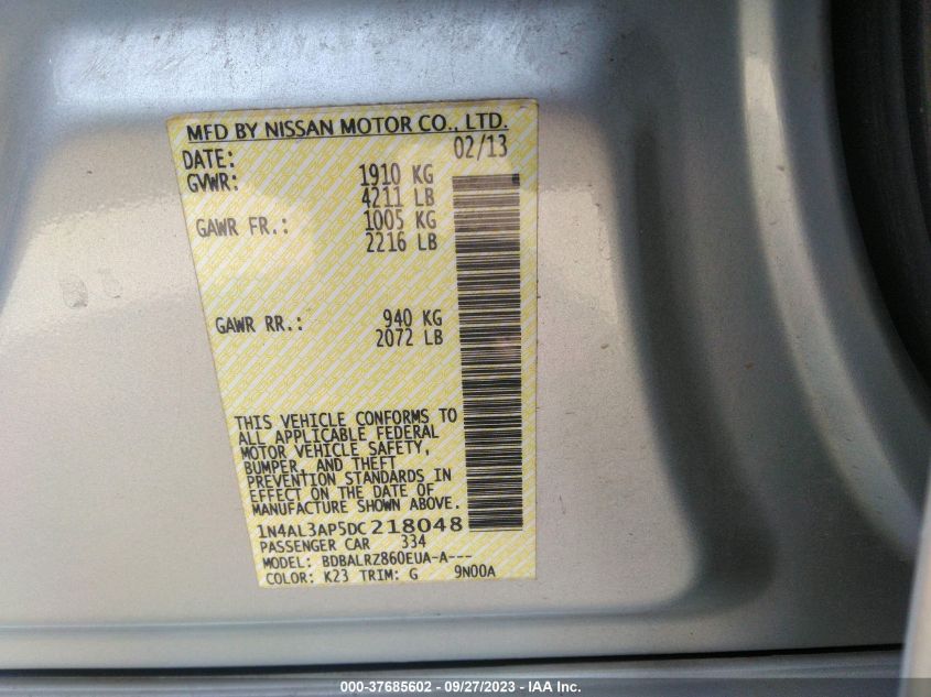 2013 NISSAN ALTIMA 2.5 S - 1N4AL3AP5DC218048