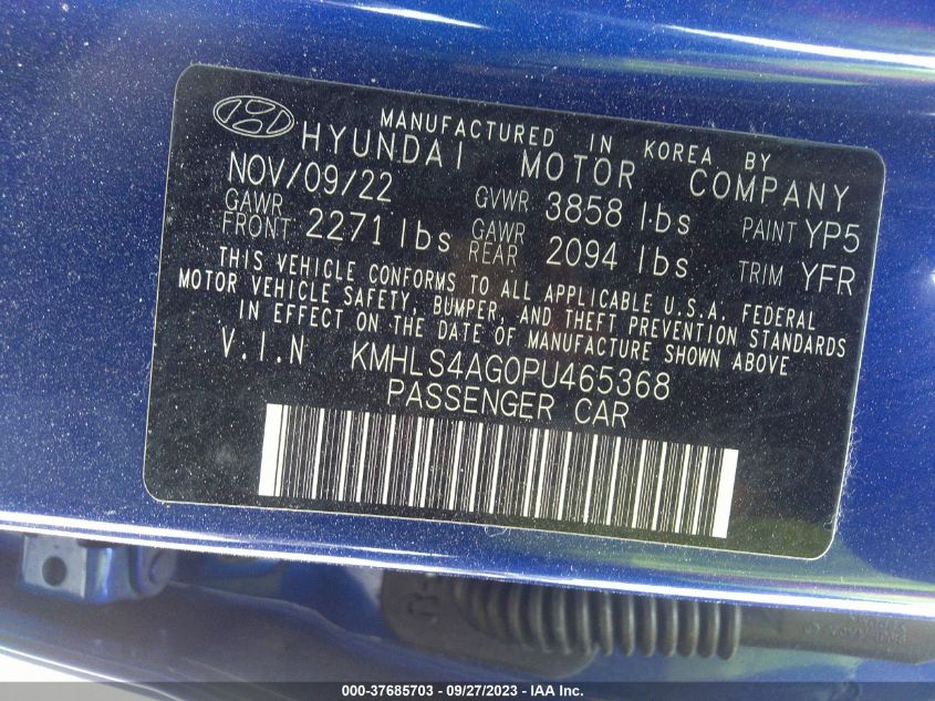 2023 HYUNDAI ELANTRA SEL - KMHLS4AG0PU465368