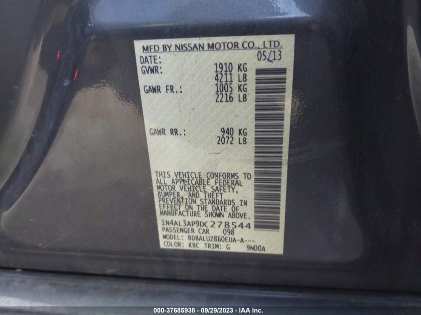 2013 NISSAN ALTIMA 2.5 SV - 1N4AL3AP9DC278544