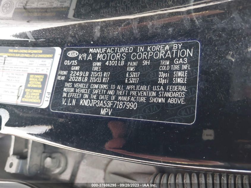 2015 KIA SOUL + - KNDJP3A53F7187990