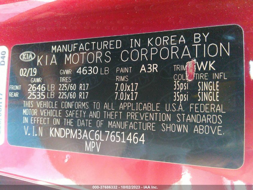 2020 KIA SPORTAGE LX - KNDPM3AC6L7651464