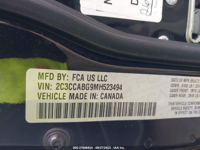 2021 CHRYSLER 300 300S - 2C3CCABG9MH523494