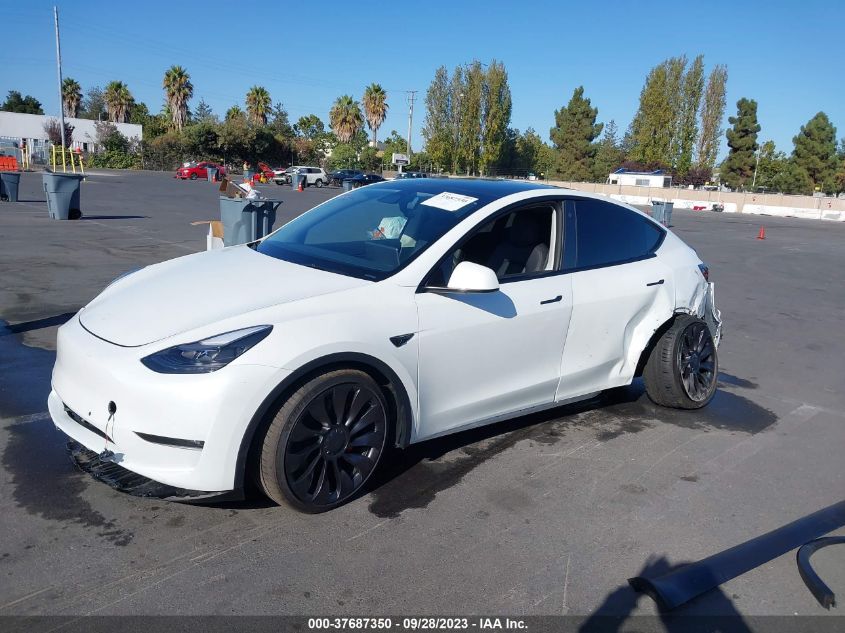 VIN 7SAYGDEF8NF404887 2022 TESLA MODEL Y PERFORMANCE