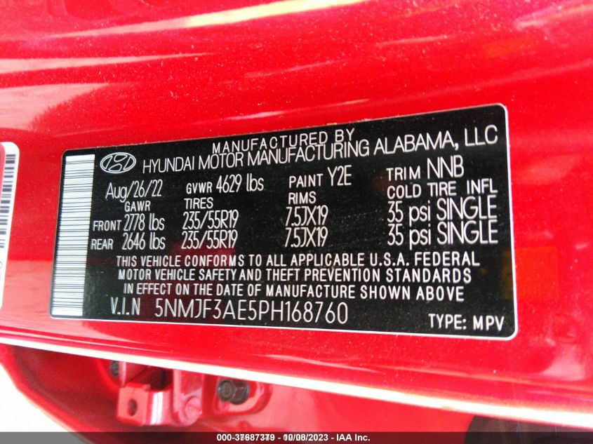 2023 HYUNDAI TUCSON - 5NMJF3AE5PH168760