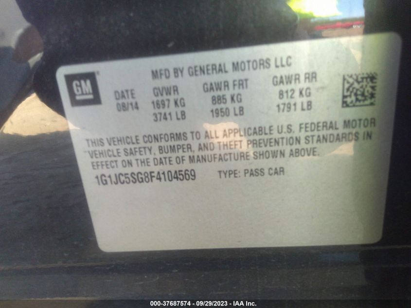 2015 CHEVROLET SONIC LT - 1G1JC5SG8F4104569