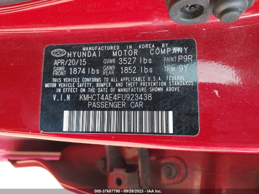 2015 HYUNDAI ACCENT GLS - KMHCT4AE4FU923438