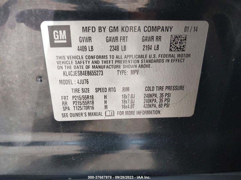 2014 BUICK ENCORE - KL4CJESB4EB655273