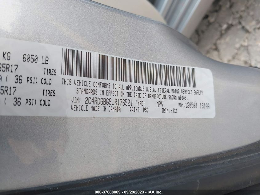 2018 DODGE GRAND CARAVAN SE - 2C4RDGBG9JR176521