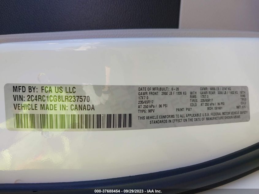2020 CHRYSLER VOYAGER LX - 2C4RC1CG8LR237570