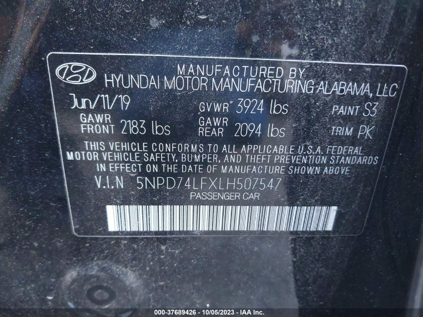 2020 HYUNDAI ELANTRA SE - 5NPD74LFXLH507547