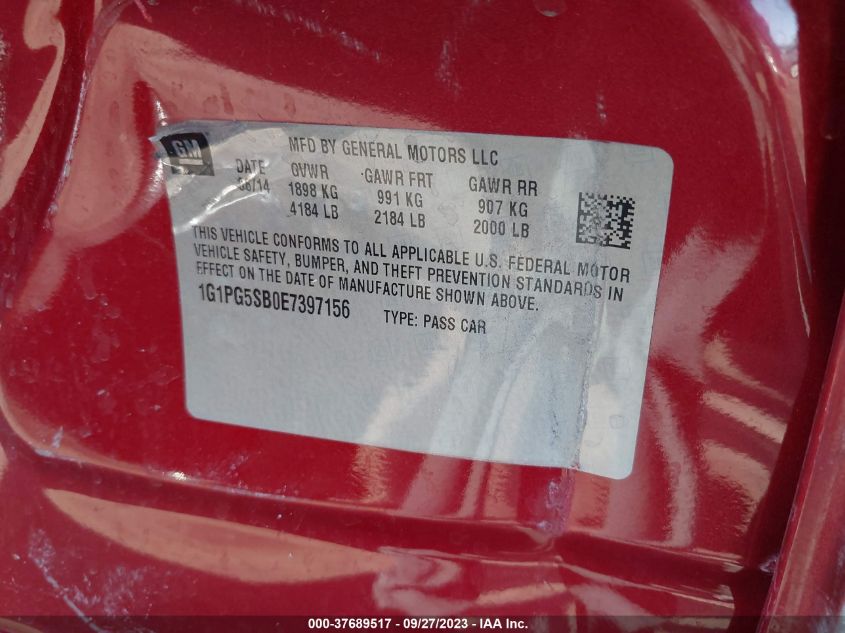 2014 CHEVROLET CRUZE LTZ - 1G1PG5SB0E7397156