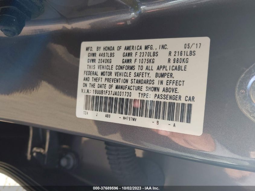 2018 ACURA TLX - 19UUB1F37JA001730