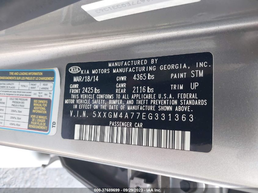 2014 KIA OPTIMA LX - 5XXGM4A77EG331363