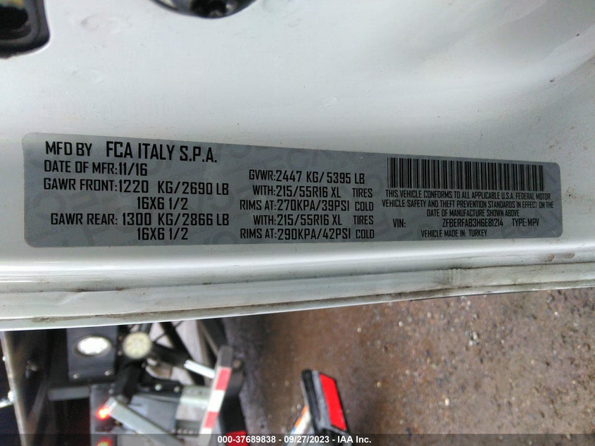 VIN ZFBERFAB3H6E81214 2017 RAM PROMASTER CITY CARGO VAN TRADESMAN