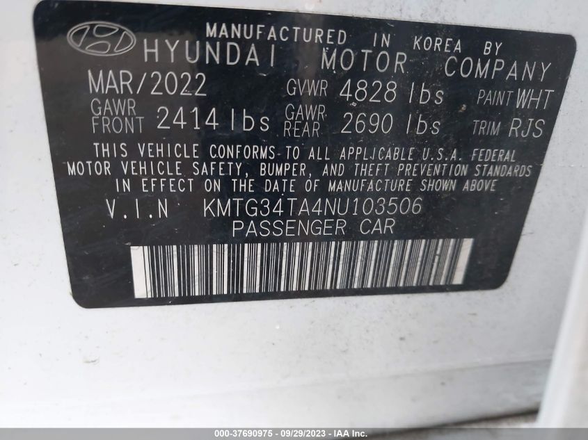 2022 GENESIS G70 2.0T KMTG34TA4NU103506