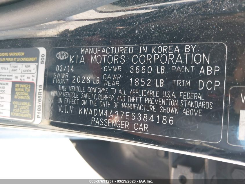 2014 KIA RIO LX - KNADM4A37E6384186