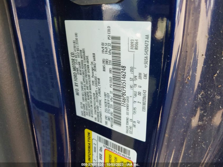 2018 FORD MUSTANG GT - 1FA6P8CF9J5146248