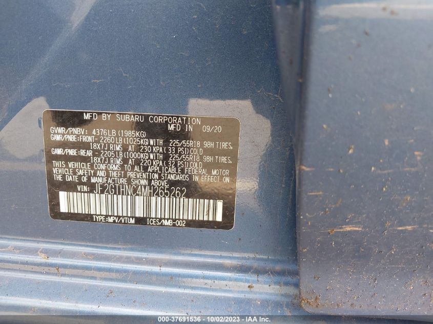 2021 SUBARU CROSSTREK LIMITED - JF2GTHNC4MH265262