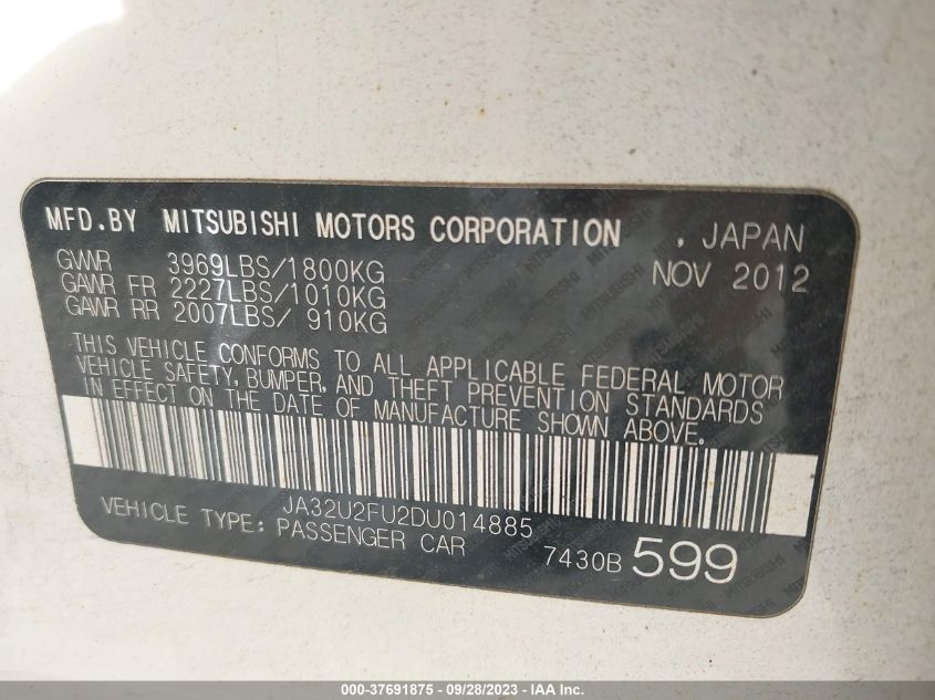 2013 MITSUBISHI LANCER ES - JA32U2FU2DU014885